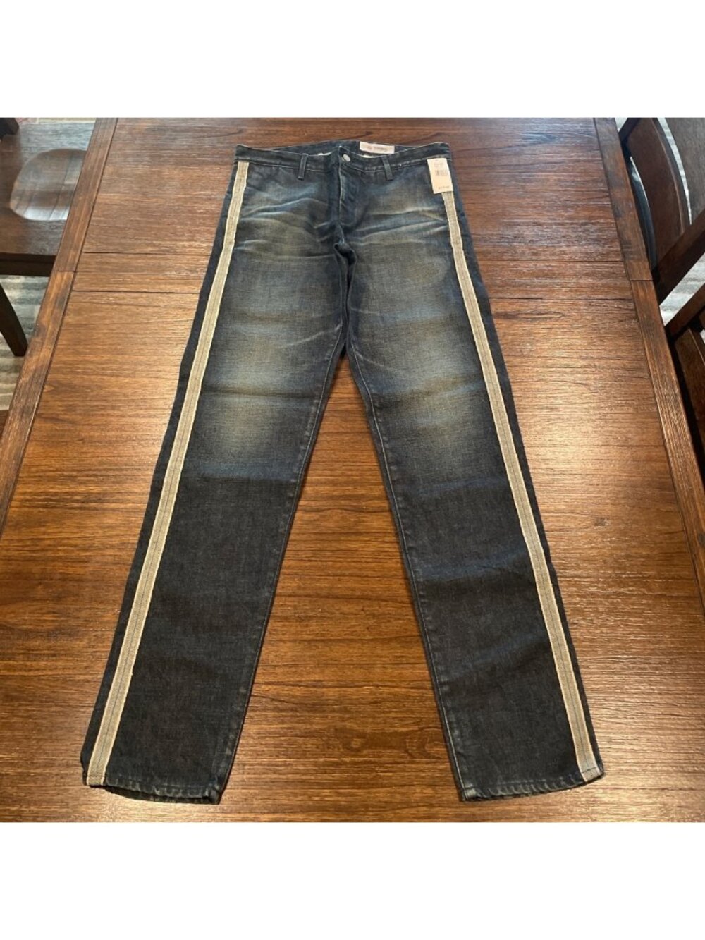 AG Slim Jean 32x34 Tapered Side Stripe Heavyweight AG-ED Denim Stretch Sample